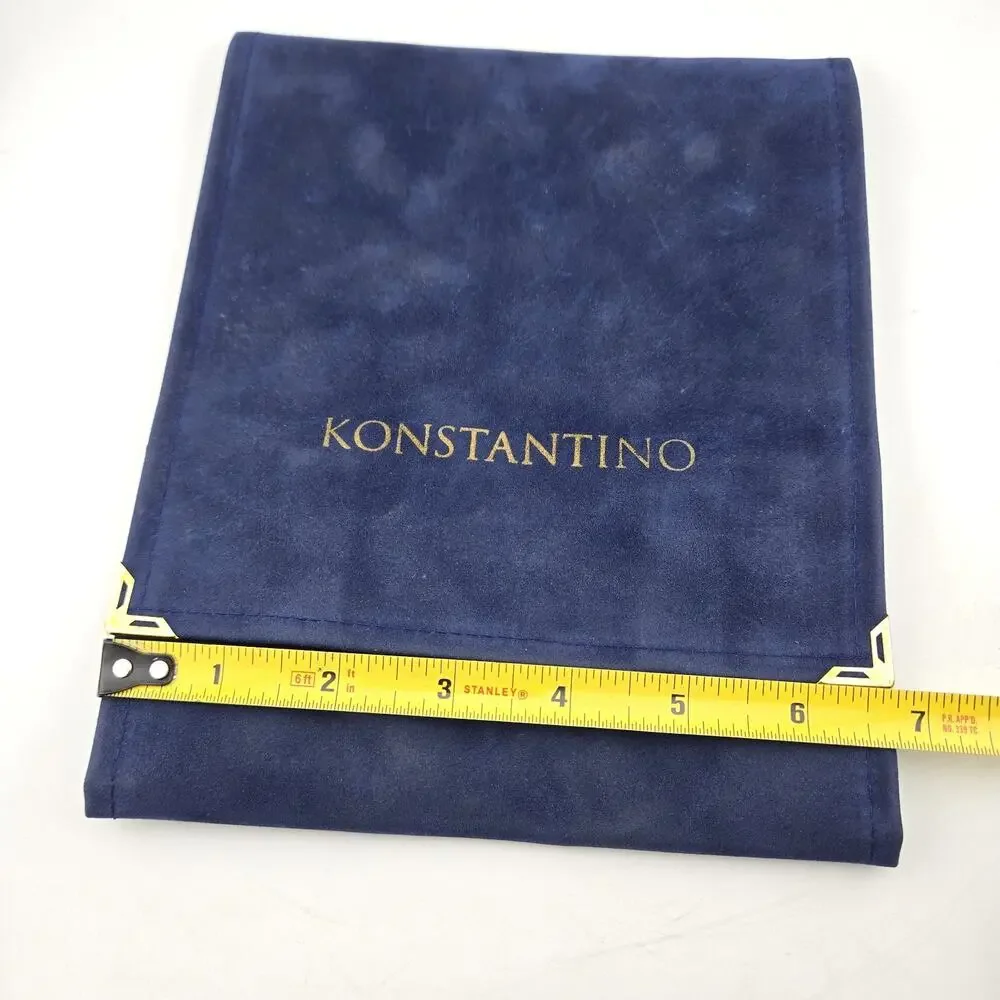 Konstantino Jewelry Pouch Dust Bag Lot of 4 Suede Envelope Case Blue